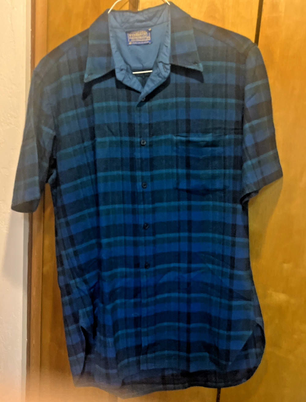 Vintage 1970s-80s Pendleton Tartan Plaid Wool Board Shirt Flannel - L